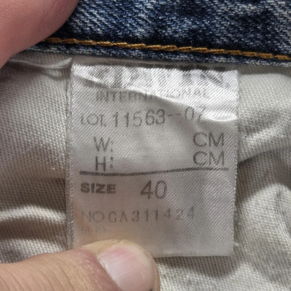 Edwin Jeans Mens 40x38 Blue Selvedge 505S Thrashed Whiskers Light Wash